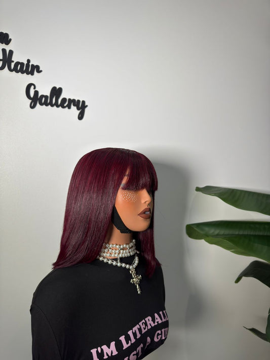 Wig Tola fringe bob(Burgundy)