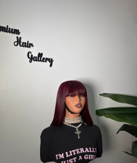 Wig Tola fringe bob(Burgundy)
